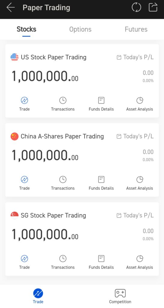 Moomoo Paper Trade 1 Million