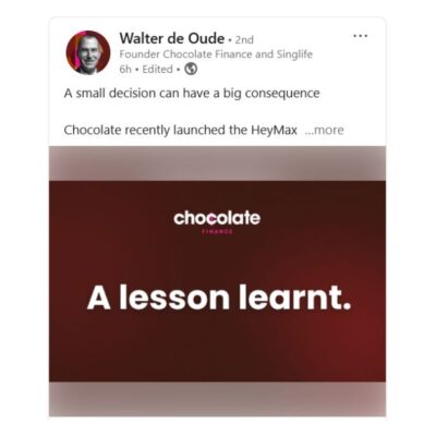 Chocolate Finance Founder CEO mistake