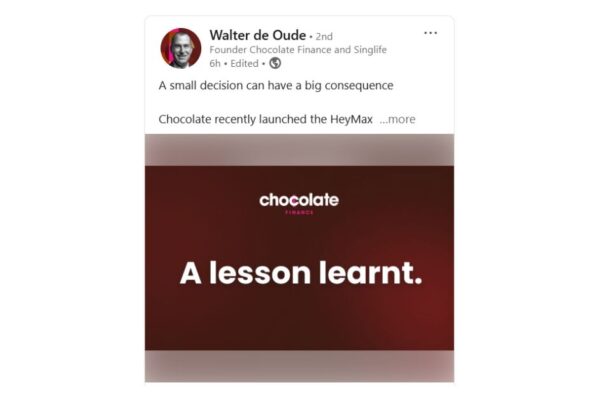 Chocolate Finance Founder CEO mistake